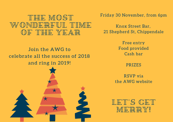 2018 AWG NSW Xmas Party Header Image